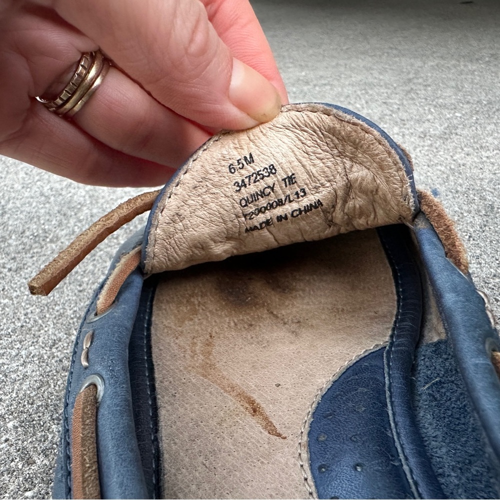 Frye Quincy Tie Blue Leather Boat Shoes Women’s Size 6.5M - Picture 8 of 8
